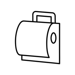 Illustration of a toilet paper holder with paper roll on transparent background