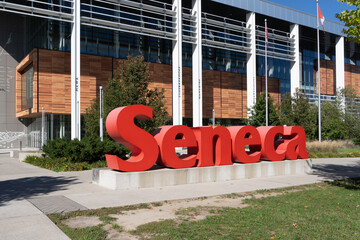 Fototapeta premium Toronto, Canada - September 28, 2025: Seneca (Seneca College of Applied Arts and Technology) Newnham Campus on Finch Ave in Toronto, Ontario, Canada. 