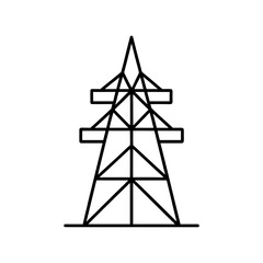 Illustration of an electrical transmission tower line on transparent background