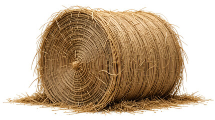 Dry hay bale isolated on whtie background
