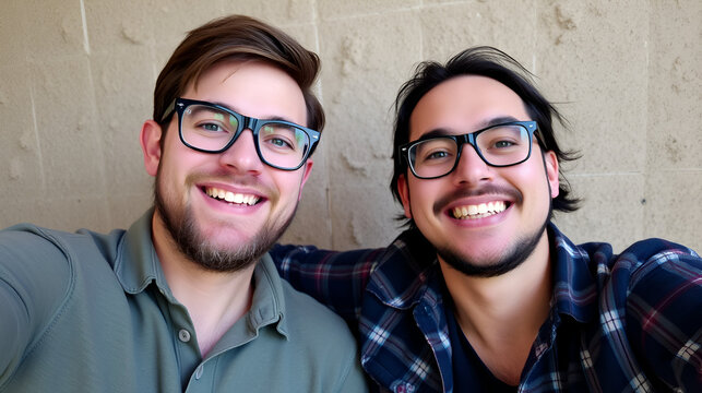 Hipster con pirri y chaleco sonriendo