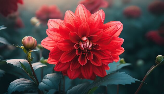 Red Dahlia Flower