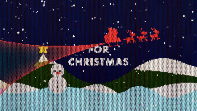 Cozy Christmas Greeting Knit Sweater Holiday Wide Title
