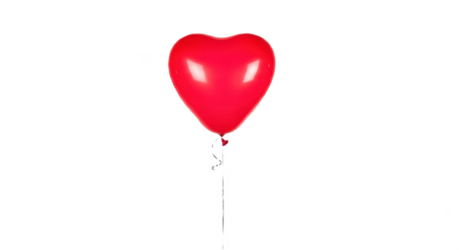 Vibrant Red Heart Foil Balloon Isolated on Transparent PNG Background