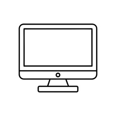 Illustration of a computer monitor on a white page on transparent background