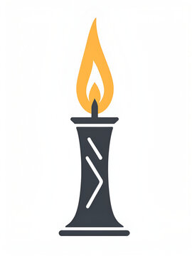 An icon depicting havdalah candle in glyph style