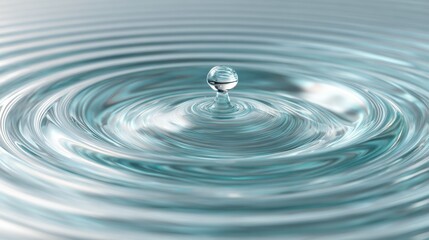 Fresh Water Droplet Creates Ripples in a Clear Liquid Surface