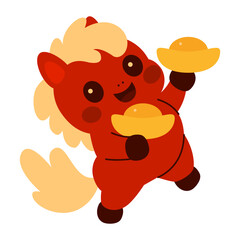Cartoon red horse character for Chinese New Year