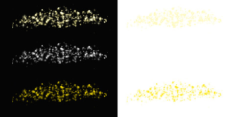 Golden twinkling glitter dust and glowing star particle trails create a magical and festive atmosphere perfect for celebrations and design