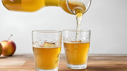 pouring cider into glass