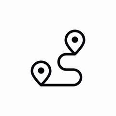 way destination path location pins icon sign vector