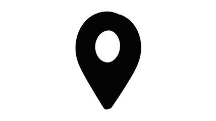 Simple location pin icon for business maps, travel apps, or web design projects needing clear navigation