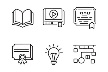 Collection of education and learning icons