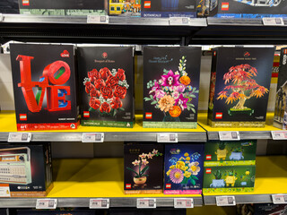 Obraz premium Lego Botanical and Art Collectible Sets Display