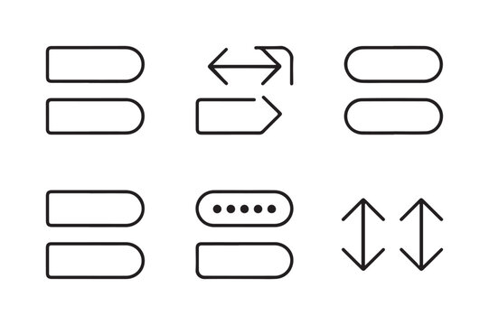 Collection of simple rounded rectangle ui icons