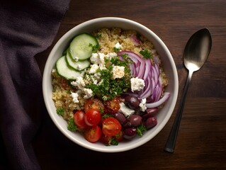 A nutritious and colorful of salad bowl packed with flavors and instant nutrition