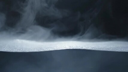 Ethereal mist swirling over icy surface abstract background atmospheric fog vapor cloud formation - Powered by Adobe
