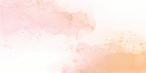 Pink and yellow abstract watercolor background vector illustration with a vintage paint splash texture for artistic paper design