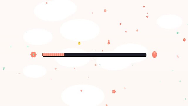 High quality design element video featuring a colorful progress bar with playful decorative elements for web and graphic designers
