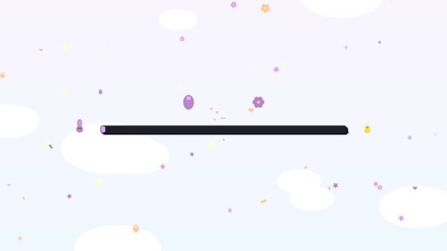 High quality design element video for website and graphic designers showcasing a colorful loading bar with playful elements