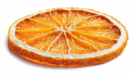 Bright orange slice showcasing details and texture of citrus fruit