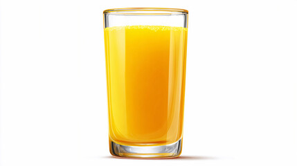 Freshly squeezed orange juice in a clear glass on a light background