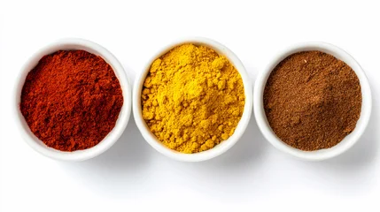Colorful spices in small bowls ready for cooking © NTGUILTY