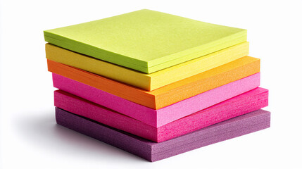 Bright colorful sticky notes stacked for organization and convenience