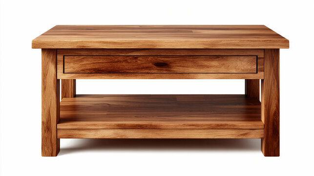 Beautiful wooden coffee table with a sleek design and spacious storage