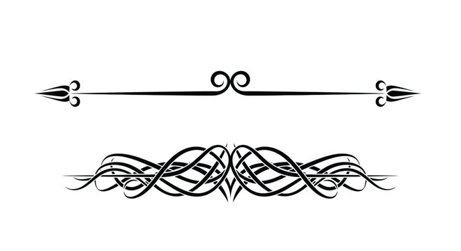 Elegant black decorative swirls and flourishes a vintage style divider design