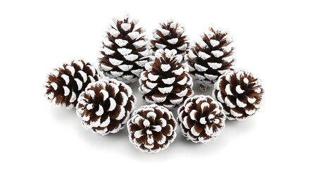 Decorative snow tipped pine cones for christmas holiday decor