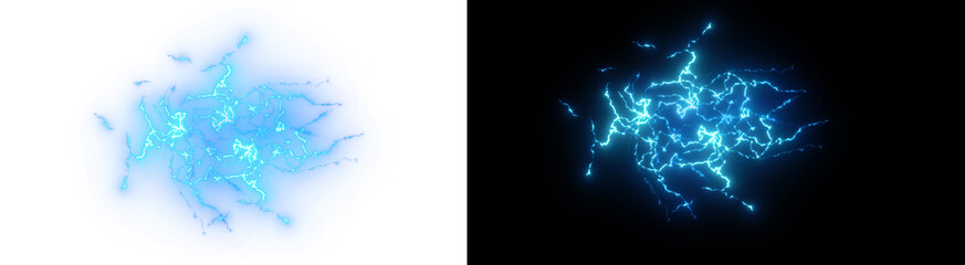 PNG image of Two dynamic blue lightning effects showcase energy and power ideal for science technology and fantasy themed projects adding a spark to any design on transparent background