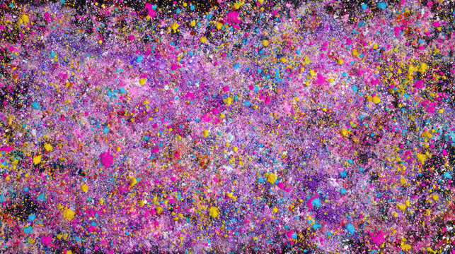 An energetic abstract background bold dots splashes and drips of neon pink paint dark black background, evoking the raw energy of street art and graffiti, perfect for modern and expressive design