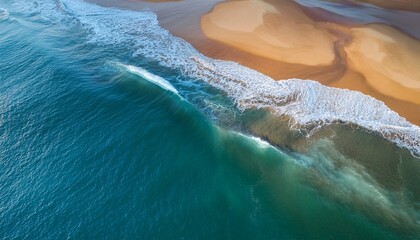 Coastal Aerial View Sand Patterns Ocean Waves Abstract Texture Background Use Website Design