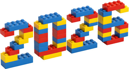 Obraz premium Colorful Building Blocks Forming “2026”