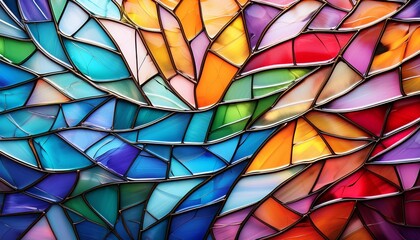 Multicolor Broken Stained Glass Background