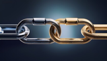 Obraz premium Interlocking Chain Link Symbol Representing Connection And Relationship Simple Graphics Vector