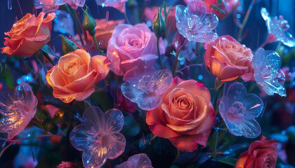 Beautiful roses against a natural backdrop