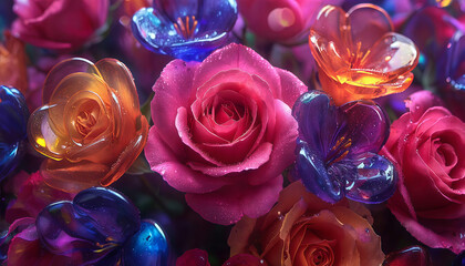 Beautiful roses against a natural backdrop