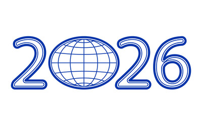 Abstract 2026 globe illustration