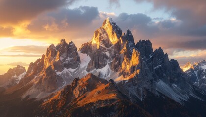 mountain peak background during golden hour