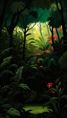 ジャングル　AI生成素材