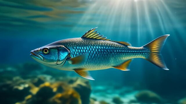 a fish swimming in the water