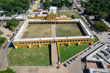 Aerial View of San Antonio de Padua Convent in Izamal, Yucat&aacute;n, Mexico
