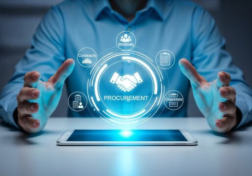 businessman holding social network