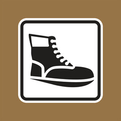 Classic High-Top Shoe Icon on a Bold Background for Footwear Design