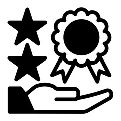 Customer Satisfaction Rating Badge Icon from Customer Assessment Collection (Mixed style)