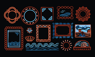 Vintage ornate gold vector design elements and floral border frame illustration set