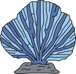 Stylized Blue Sea Fan Coral