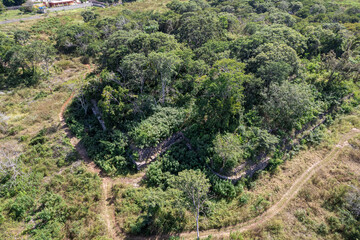 Aerial View of Chult&uacute;n Ha Pyramid in Izamal, Yucat&aacute;n, Mexico